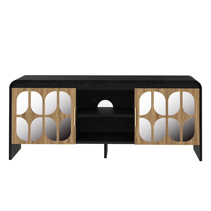 Lattice Mirrored TV Stand